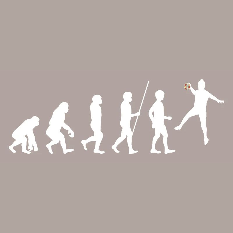 Handballer Evolution Geschenkidee weiß