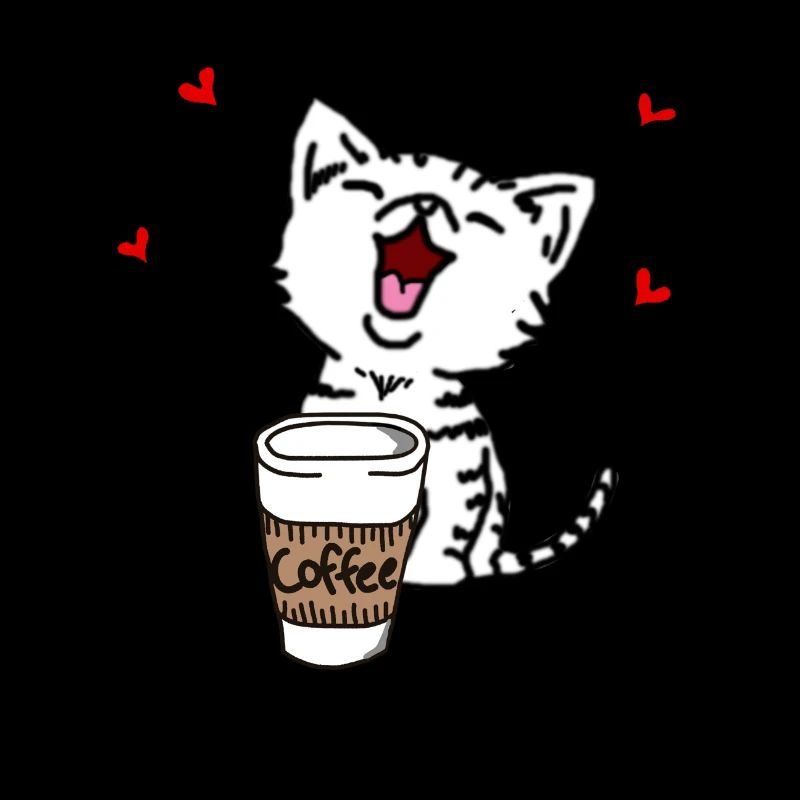 Kätzchen liebt Kaffee