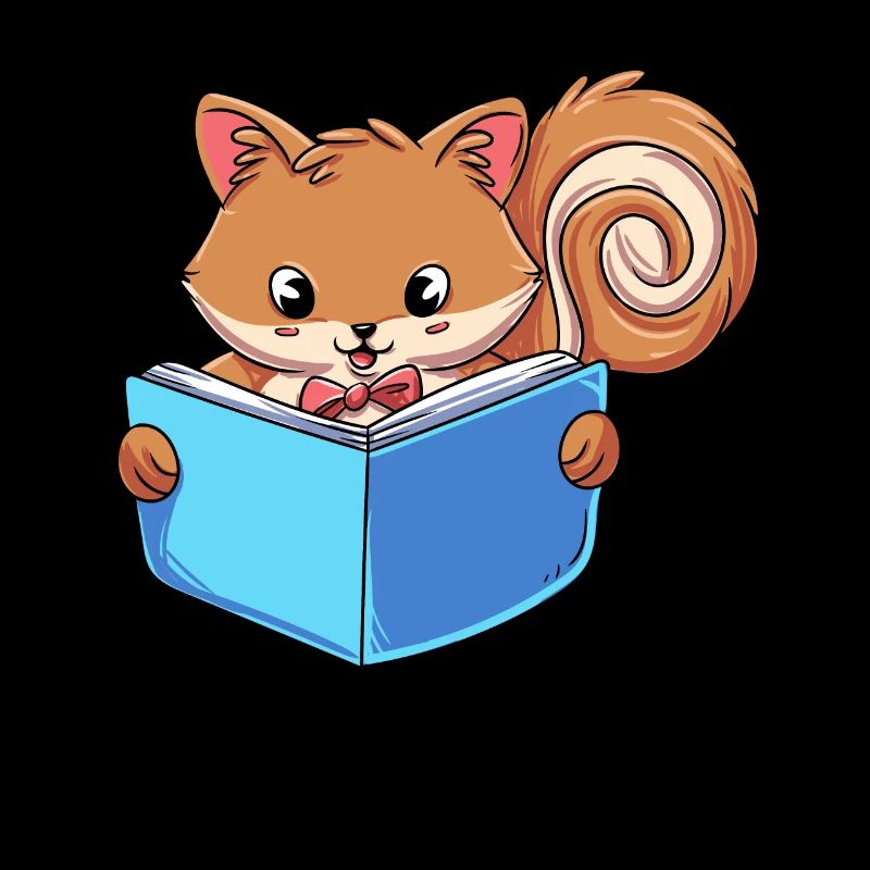 Squirrel Reading Book