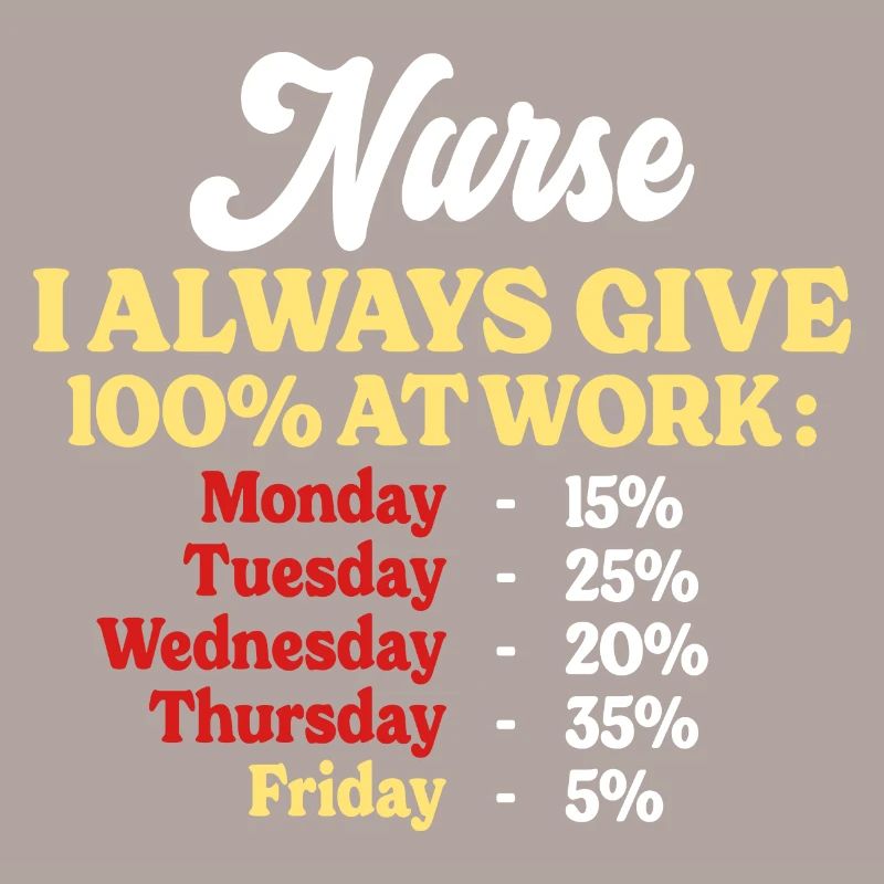100% At Work Funny Quote Nurse Work