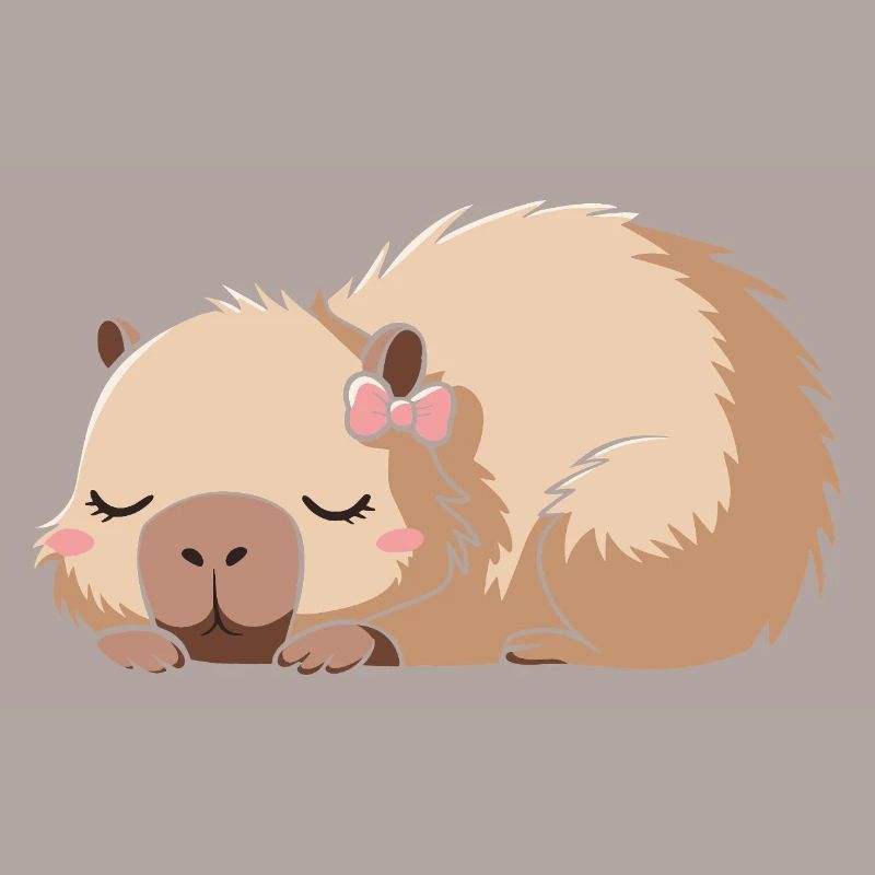 Süßes Capybara Rosa Schleife Capybara
