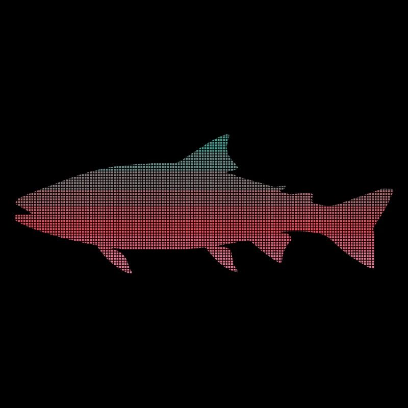 Pêche à la truite Pêcheur pixelisé Truite