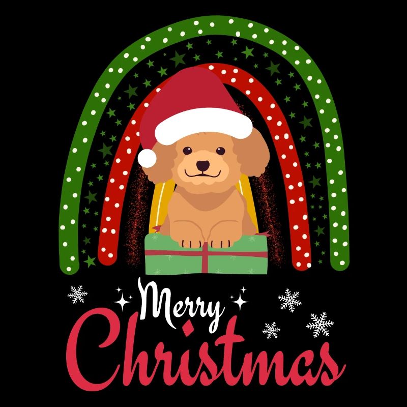 Frohe Weihnachten Süßer Pudel Kawaii