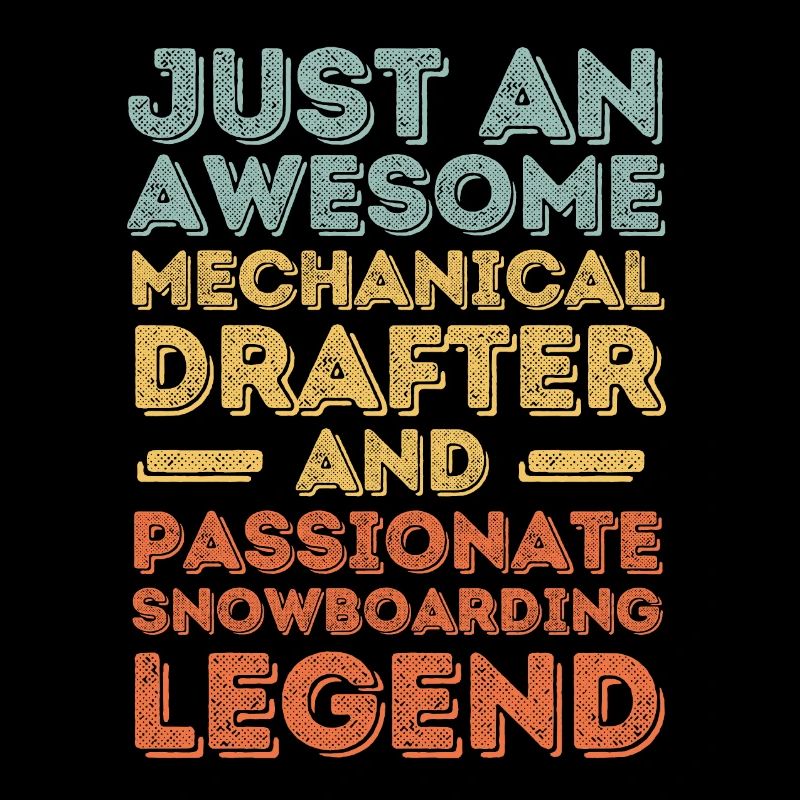 Technischer-Zeichner Snowboard retro