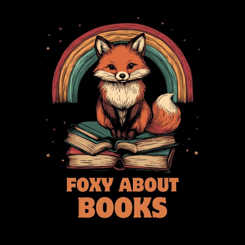 Fuchs mit Bücher lustiger Spruch