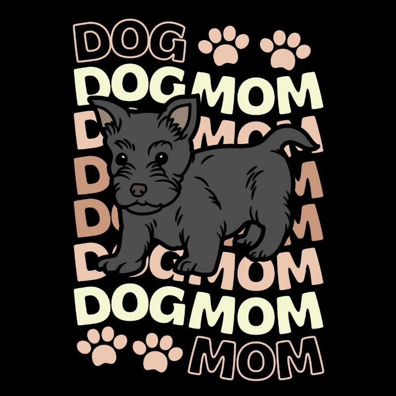 Mignon Scottish Terrier amoureux des chiots kawaii