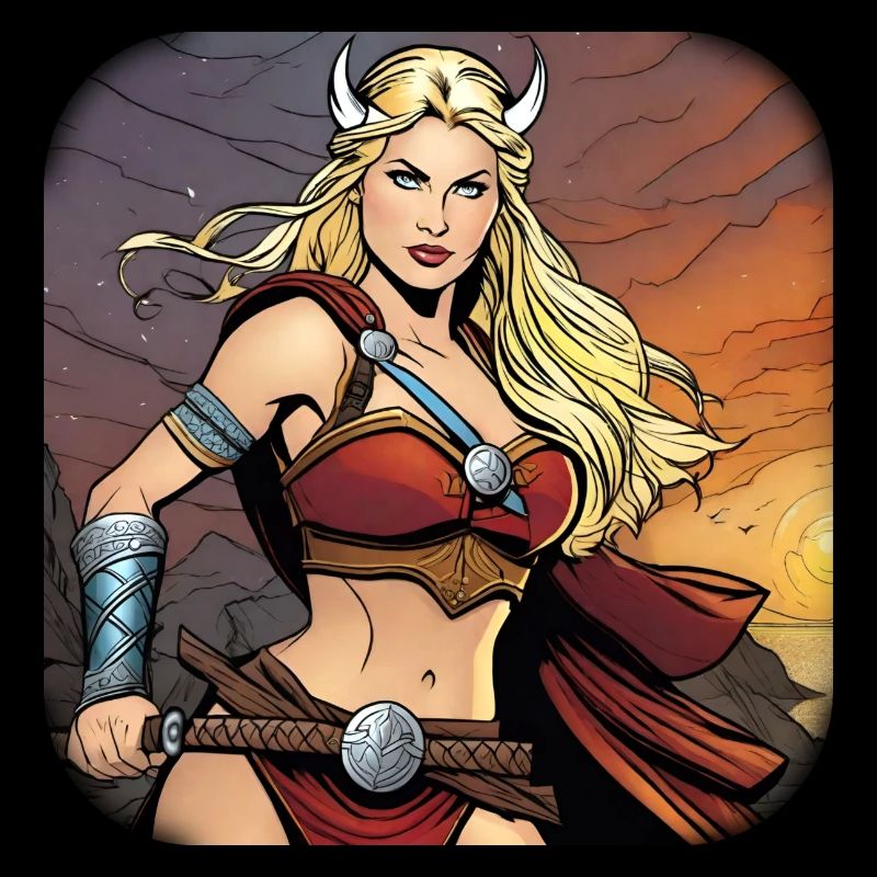 Stolze Kriegerin im Comic Style