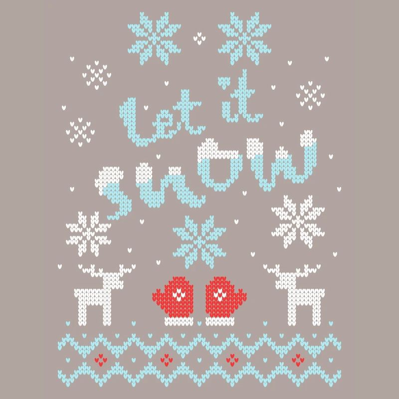 Let it Snow Pull de Noël moche Flocons de neige