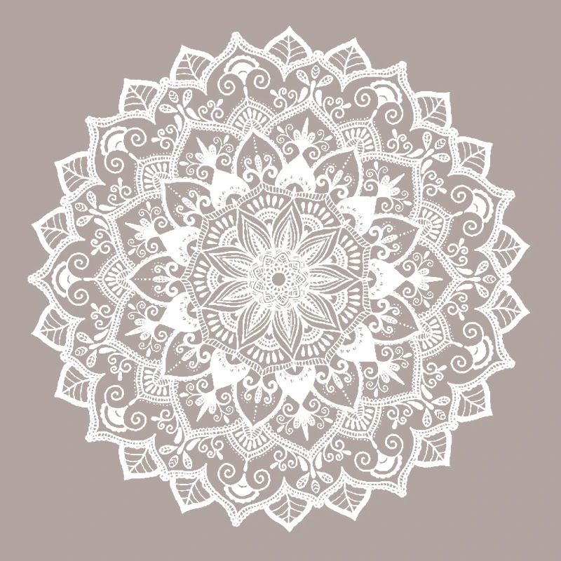 Mandala: handgezeichnet in Weiß
