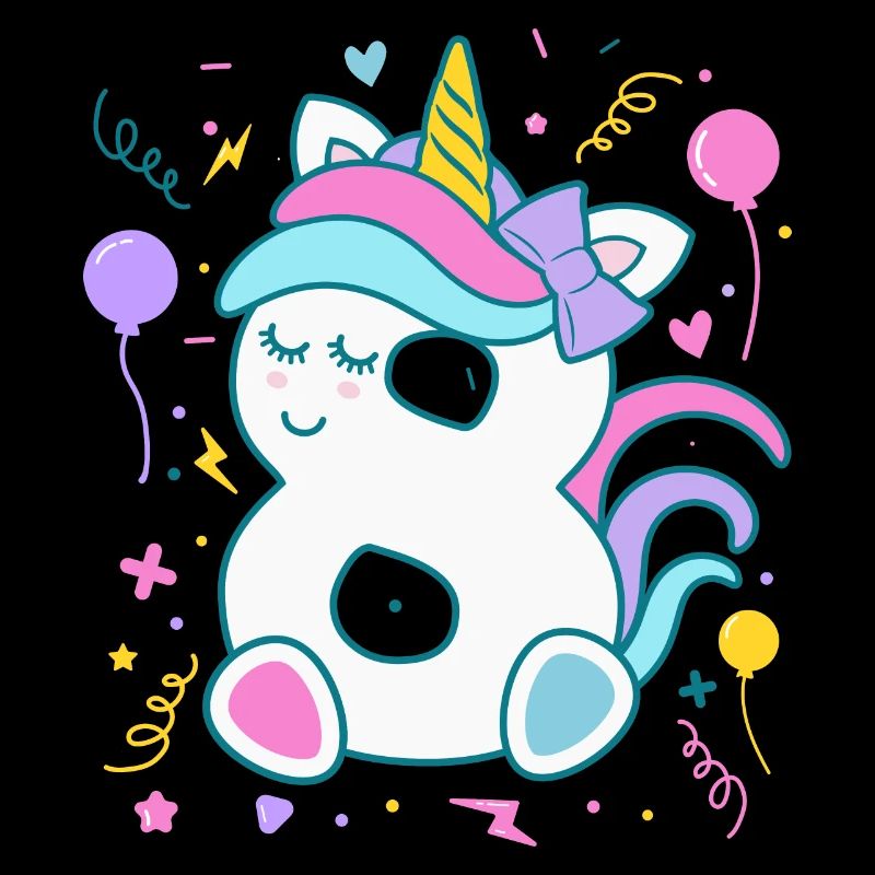 8e anniversaire numéro de licorne anniversaire des enfants