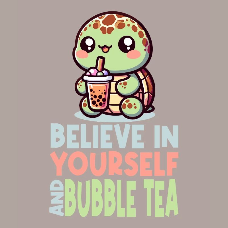 Kawaii Turtle Bubble Tea Glaube an dich selbst