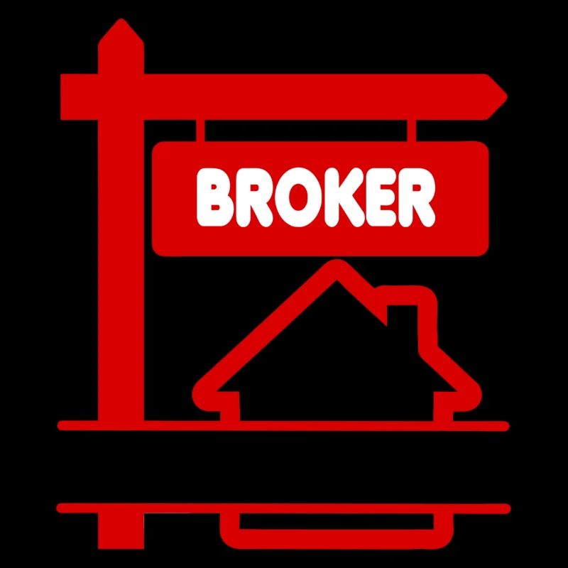 Broker-Logo rot mit Text BROKER