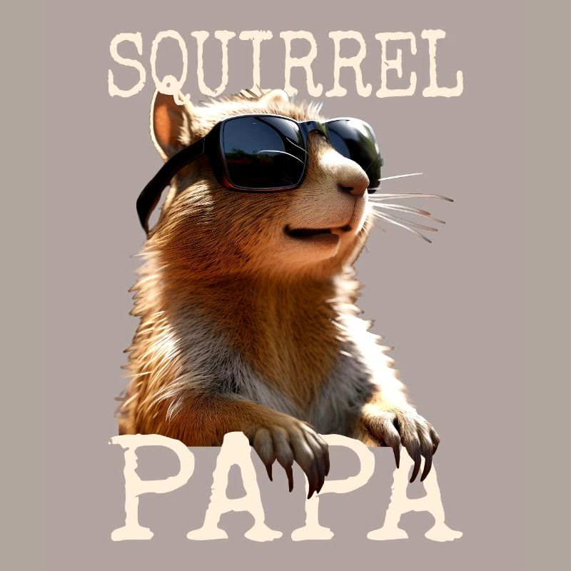 Squirrel Papa Eichhörnchen Daddy Vatertag Dad Paps