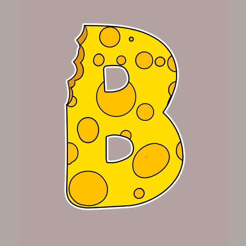 Lettre B - Lettre initiale B - Motif Fromage