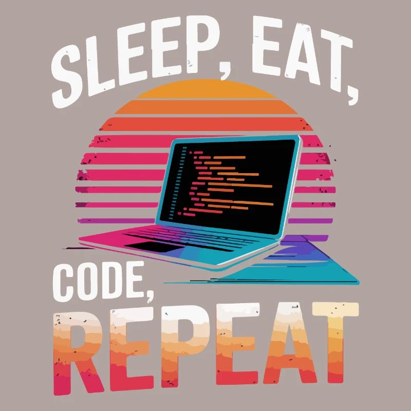 Schlaf Essen Code Wiederholen Geschenk Programmierer Entwickler