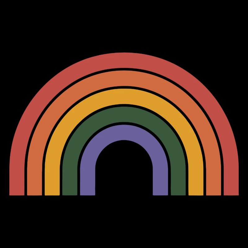 Retro Regenbogen Bogen Druck