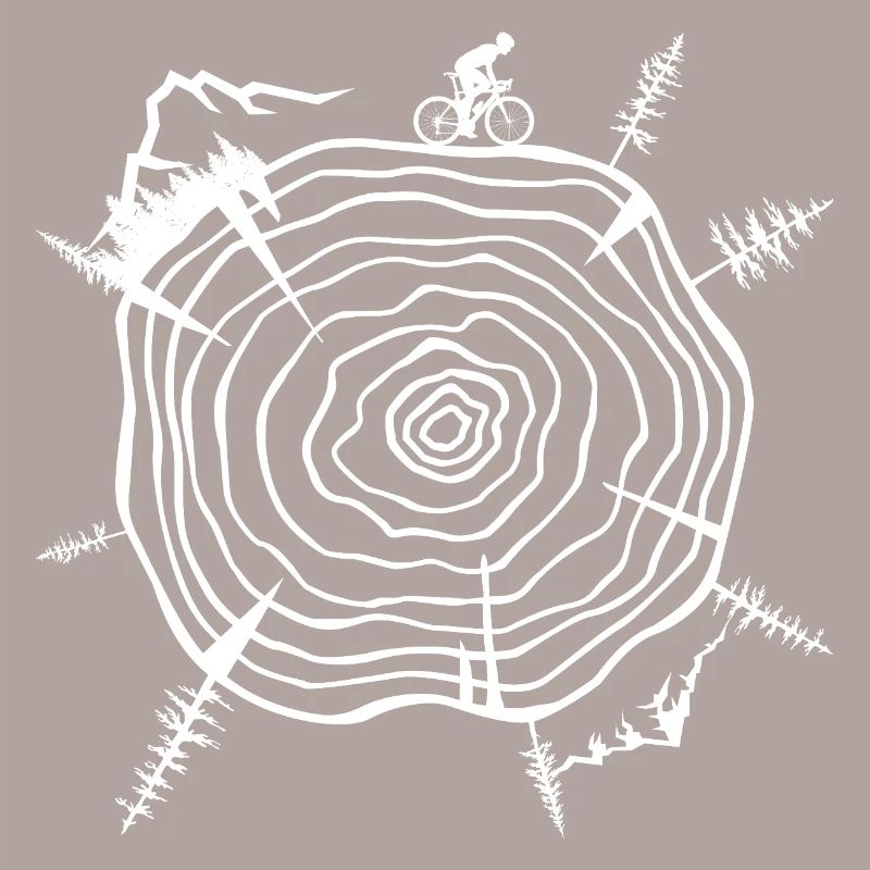 Nature-Inspired Tree Ring Bicycle Scene