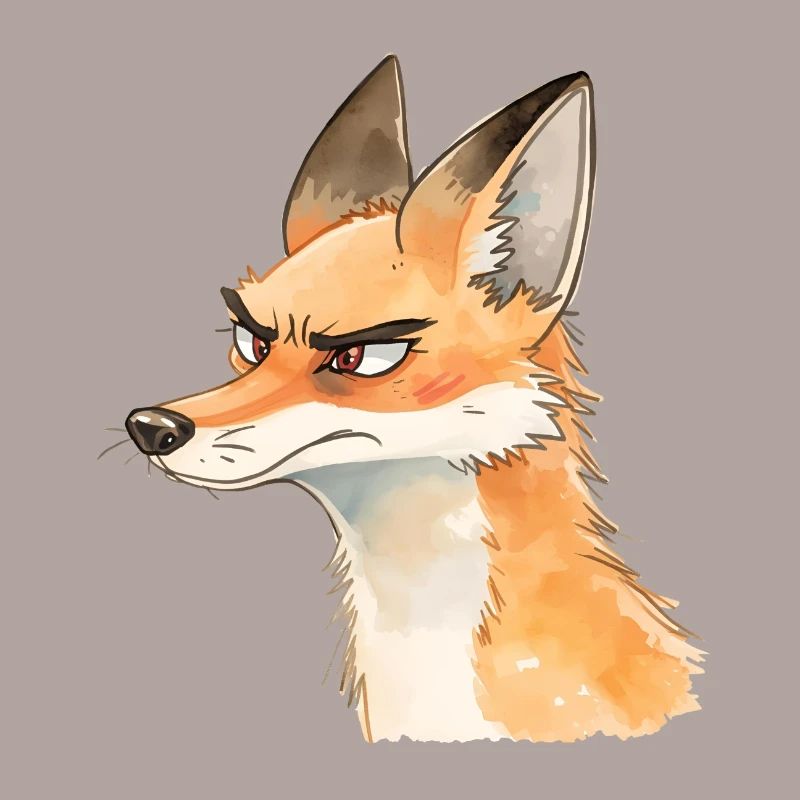 Grim Fox Aquarelle - Conception d’animaux mignons