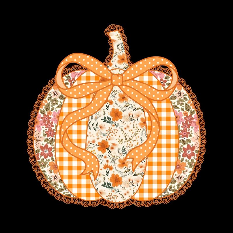 Blumenkürbis mit Ginghamband
