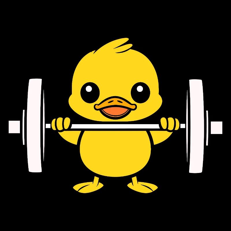 Yellow Weightlifting Chick