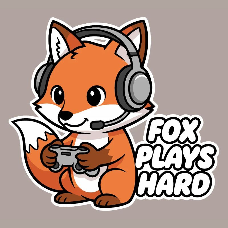 Fox with headset, game hero