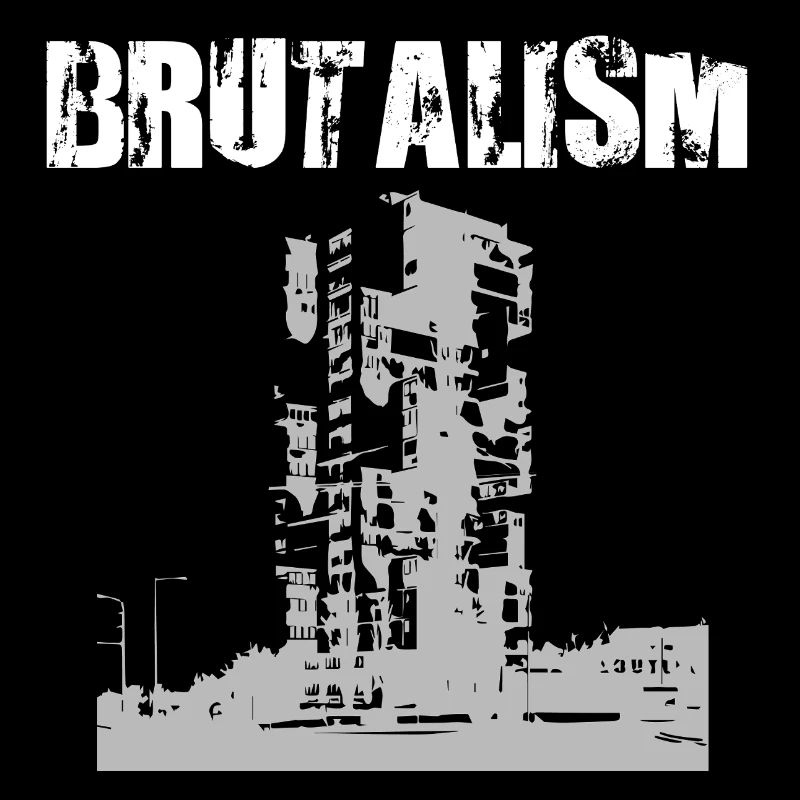 Brutalismus-Turm-Silhouette