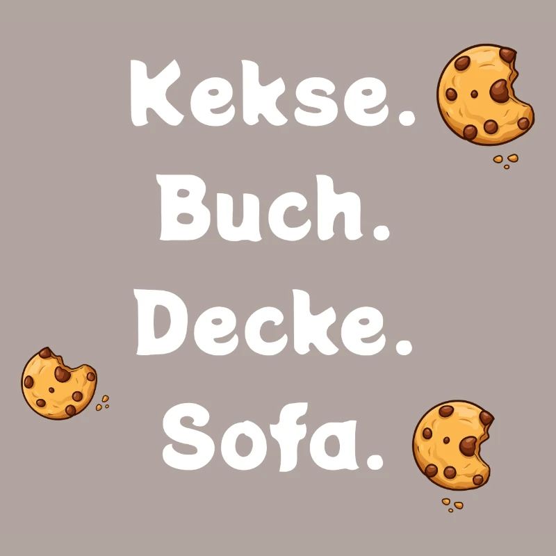 Kekse. Buch. Decke. Sofa.