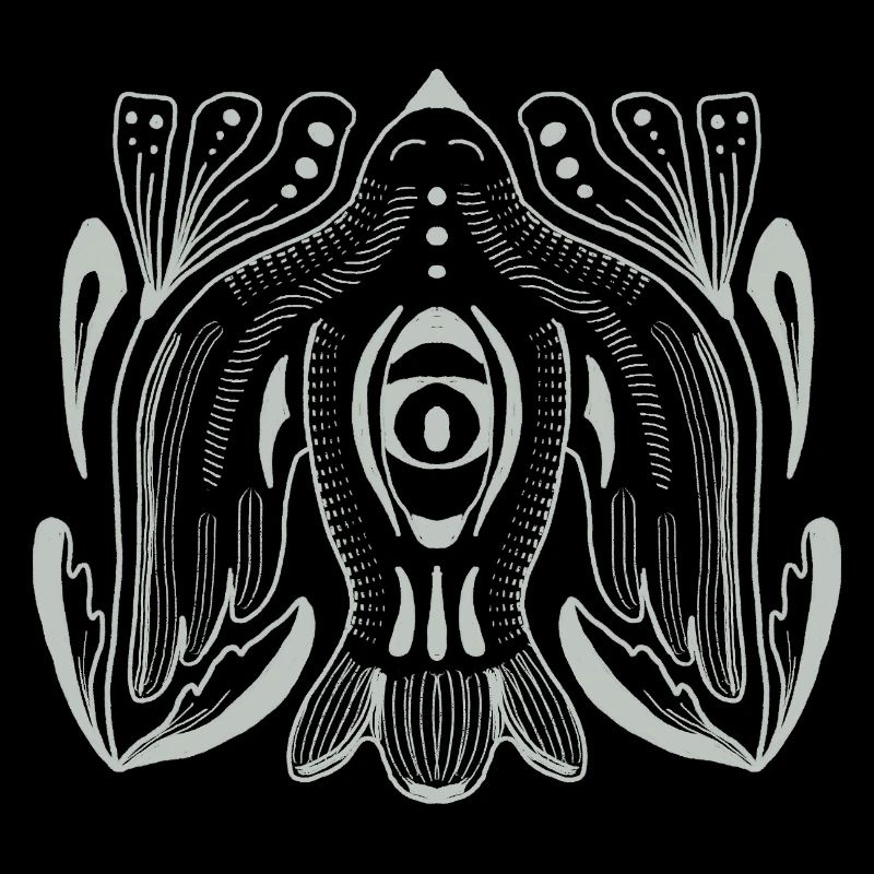 Œil de style mandala avec tentacules