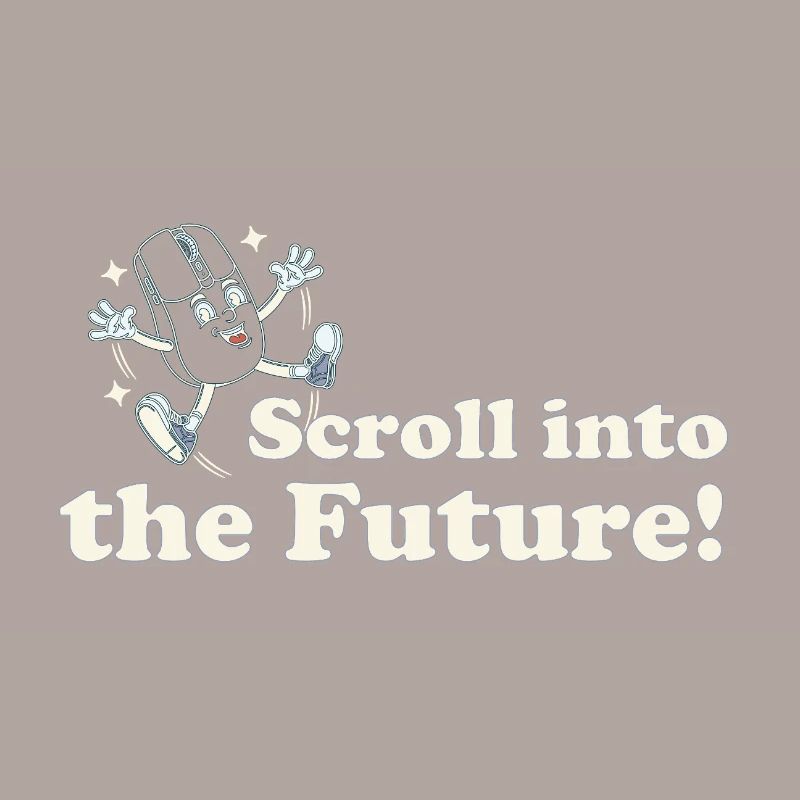 Scroll Into the Future – Retro Nerd Mouse Spruch