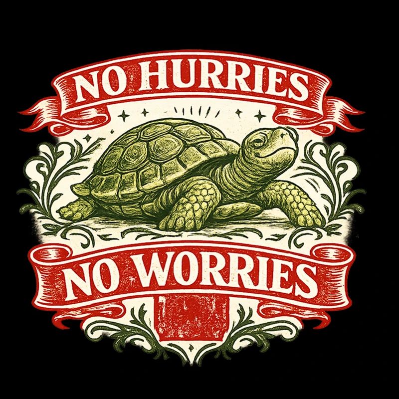 Pas de précipitation, pas de souci, tortue.