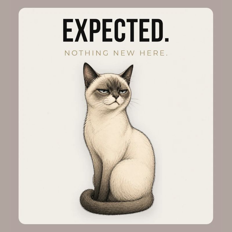 ATTENDU. Conception du mème humour sec du Noble Chat