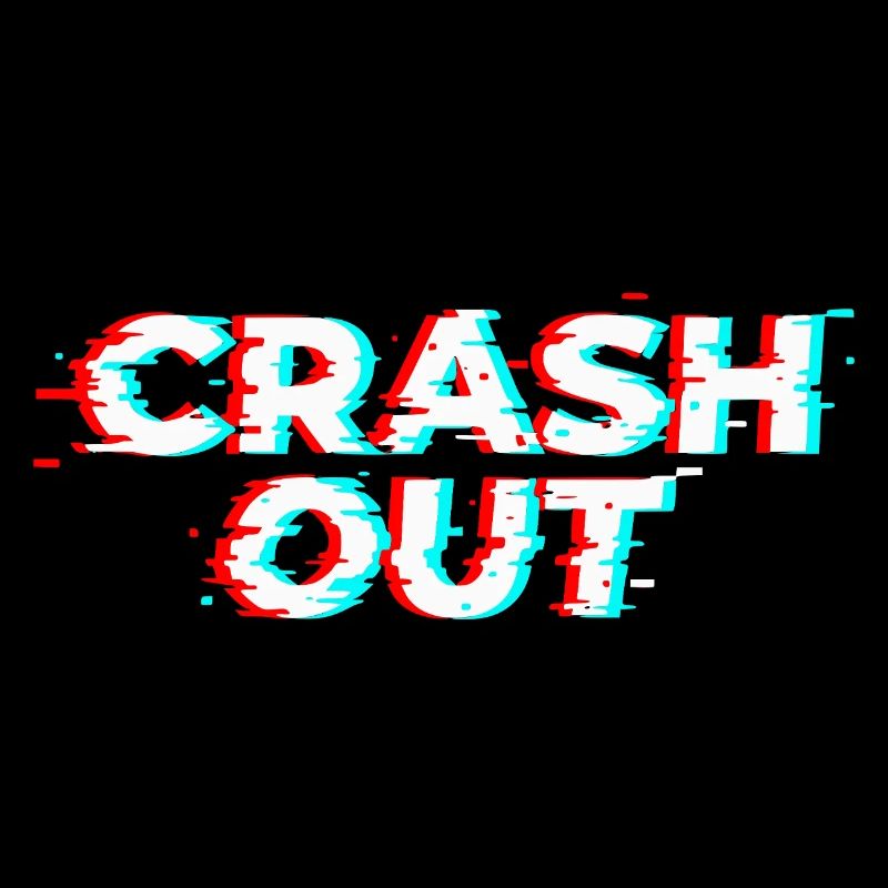Crash Out - Glitch Style White Red Cyan