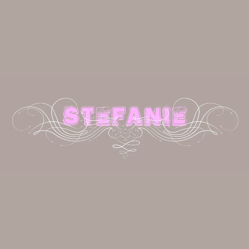 Lettrage STEFANIE avec lignes décoratives