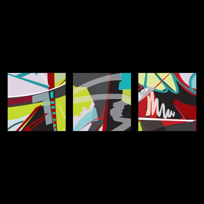 Trilogie de couleurs, de lignes et de surfaces !