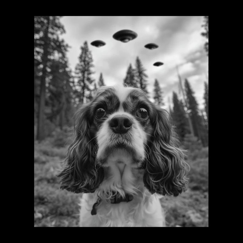 Chien - Alien Selfie Cavalier UFO