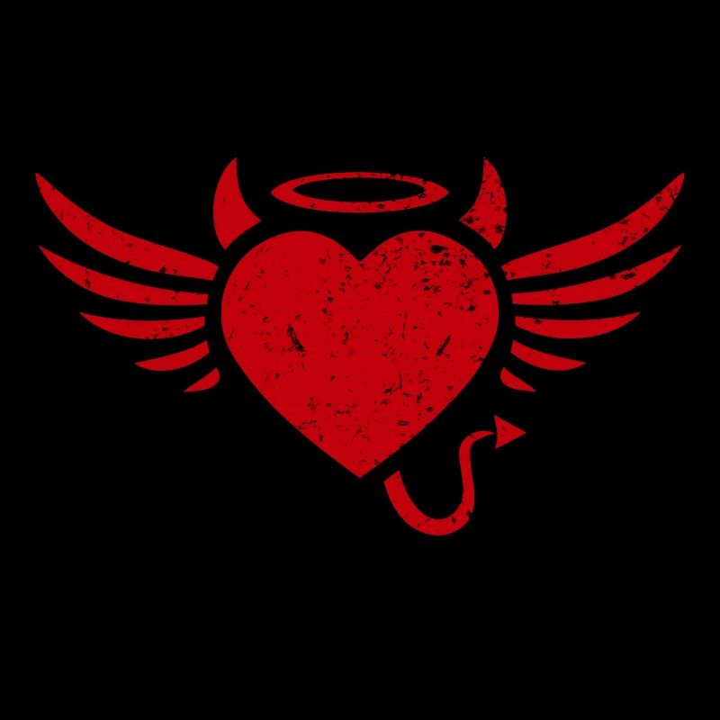 Engelchen Engel Teufelchen Teufel rotes Herz