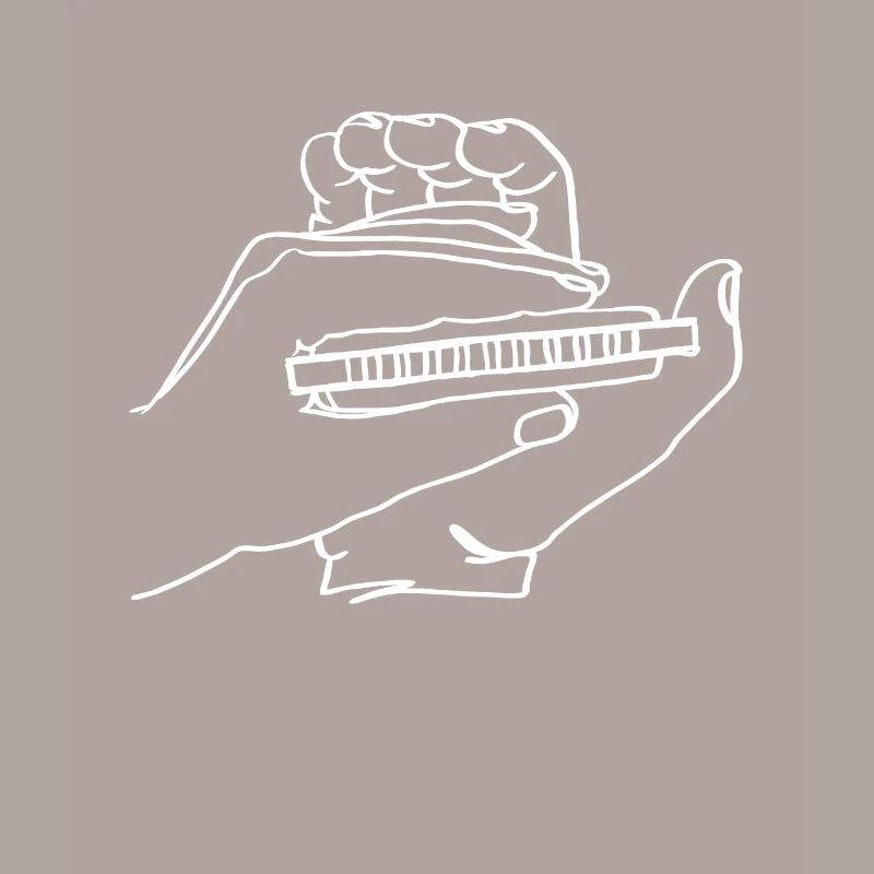 Harmonica Oneline Art - Harmonica Player