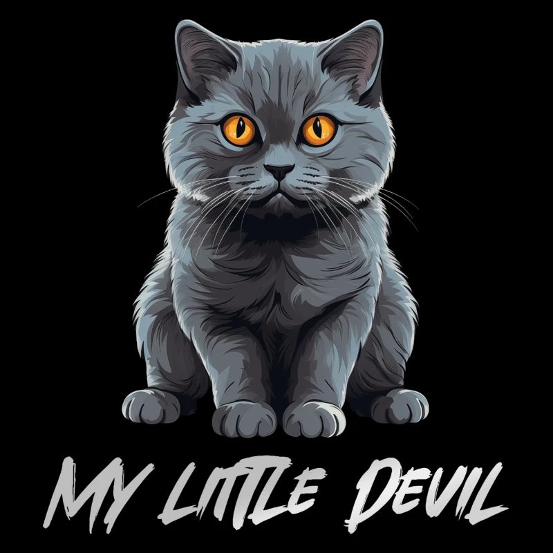 Chat Gris Mignon Mon Petit Diable