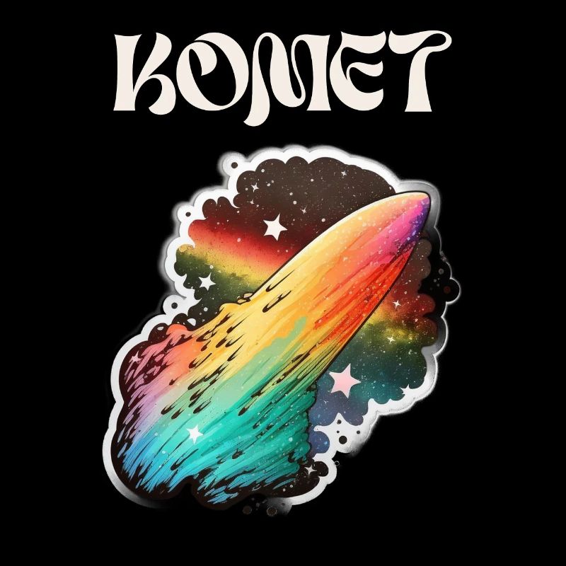 Kometensturm: Ein futuristisches Regenbogen Design