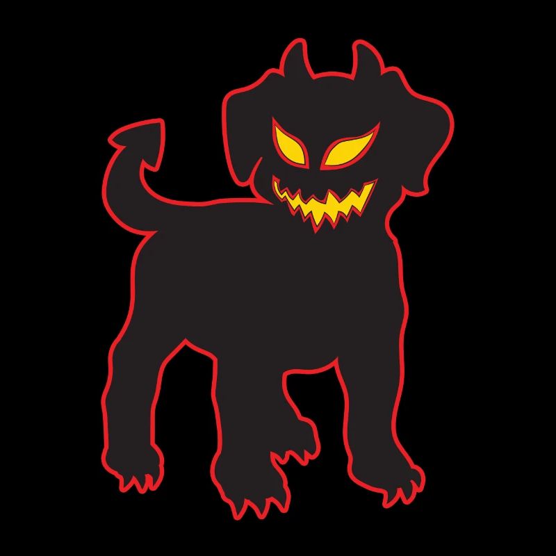 Halloween Devil Dog Demonic Puppy Glowing