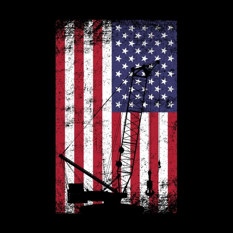 Crane operator american flag, crane operator