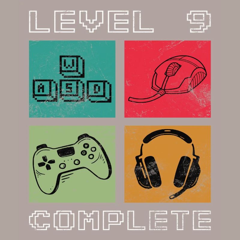 Level 9 Complete 9 Geburtstag Junge Mädchen