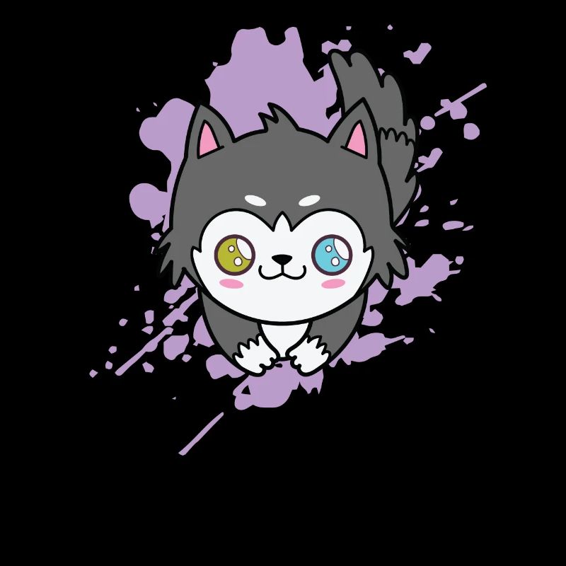 Cat with different eye color kawaii