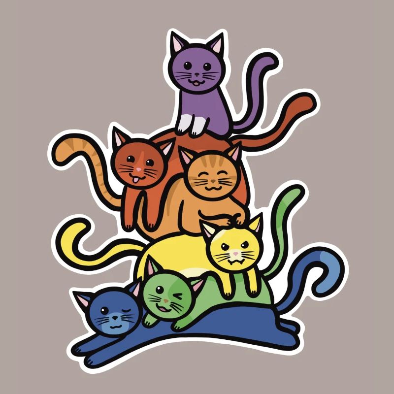 Rainbow Cats Stack