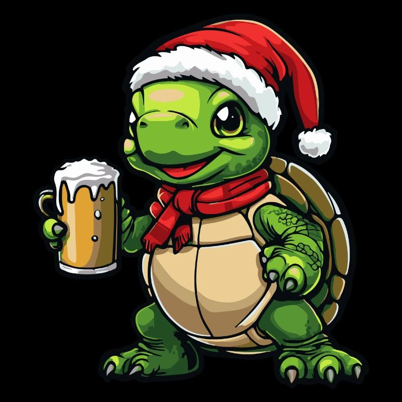 Schildkröte Weihnachten Bier