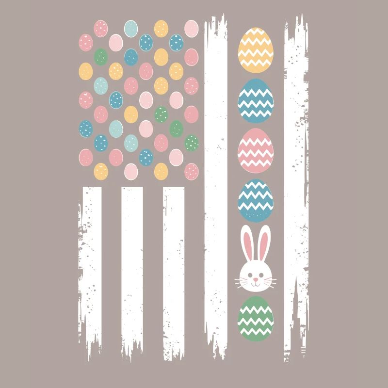 Easter Eggs Bunnies American Flag