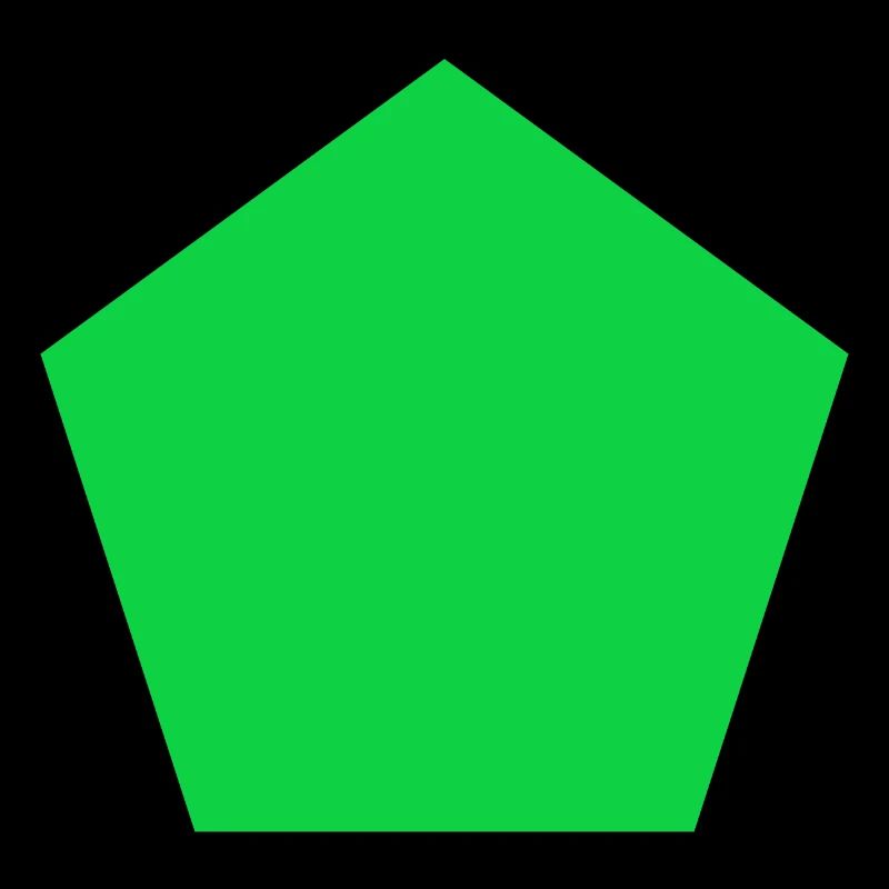 Pentagon green shape simple gift idea math