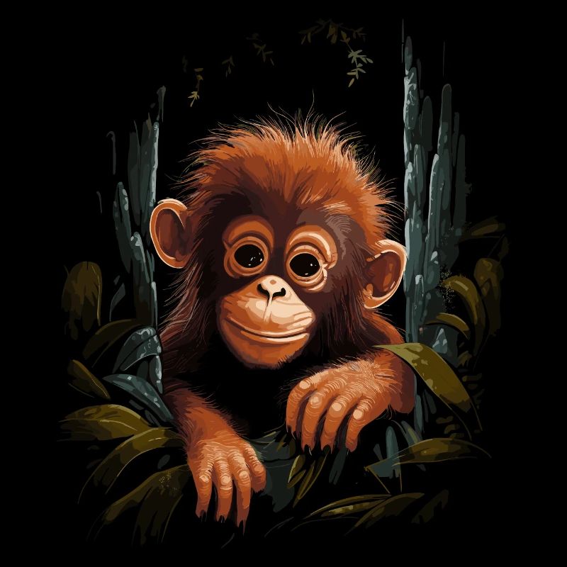 Orangutan Baby Cub Orangutan Monkey