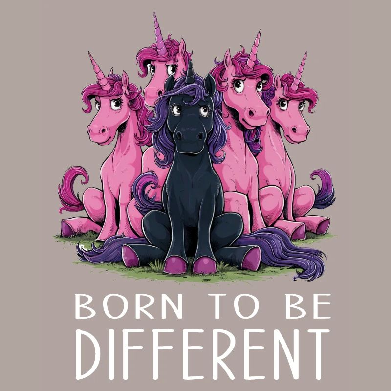 Born to be different. Schwarzes Einhorn