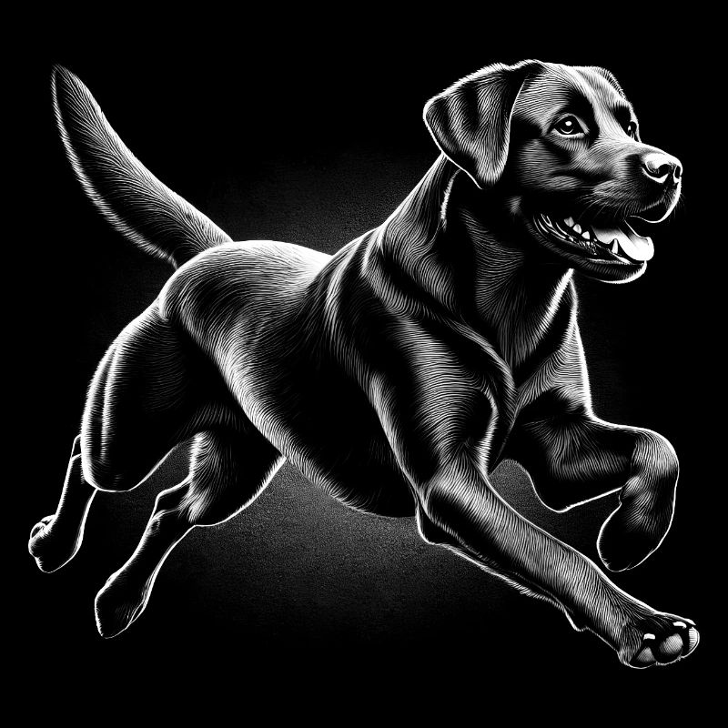 Labrador courant joyeux dans le style de dessin